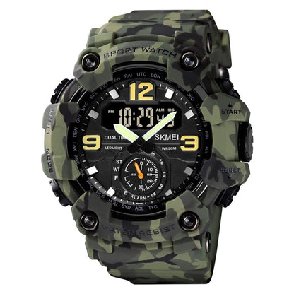 SKMEI 1637 Sports Digital แสดงผล Outdoor กันกระแทก Plastic Large Dial Men Watch, Black, Army Green, Blue Camouflage, Army Green Camouflage, Gray Black