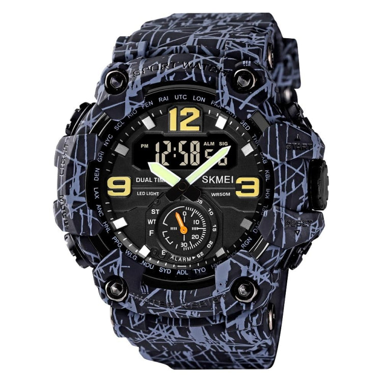 SKMEI 1637 Sports Digital แสดงผล Outdoor กันกระแทก Plastic Large Dial Men Watch, Black, Army Green, Blue Camouflage, Army Green Camouflage, Gray Black