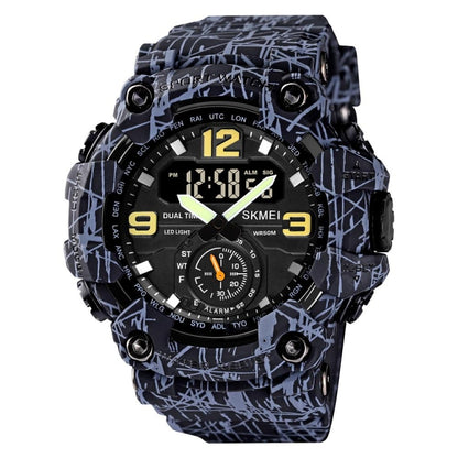 SKMEI 1637 Sports Digital แสดงผล Outdoor กันกระแทก Plastic Large Dial Men Watch, Black, Army Green, Blue Camouflage, Army Green Camouflage, Gray Black