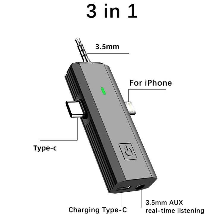 S17 Wireless 3 In 1 Lavalier MIC สำหรับลำโพงกล้อง SLR ของโทรศัพท์ Spec:, One Drag 1, 1 Drag Two