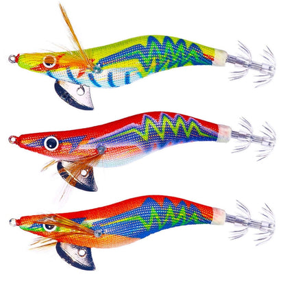 Hengjia SJ037 เหยื่อปลาหมึกกุ้งชุบไฟฟ้าเรืองแสง, SJ037 (Red), SJ037 (Orange), SJ037 (Yellow)
