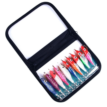 HENGJIA SJB012 ไฟกลางคืนจำลองกุ้งปลาหมึกเข็มตกปลาทะเลเหยื่อปลอม, SJB012 (10 Colors Bagged)
