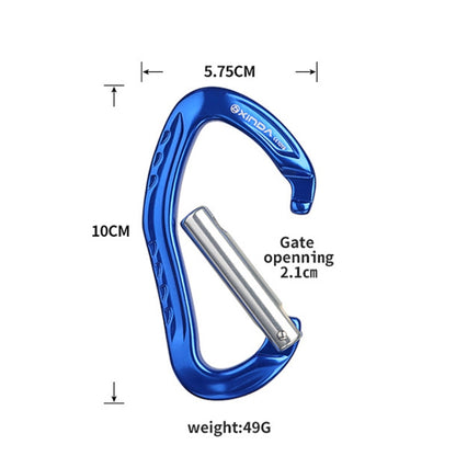 XINDA 22KN Rock Climbing Straight Quickdraw หัวเข็มขัดเกทหัวเข็มขัดอลูมิเนียม Carabiner, XD-8126 (Blue), XD-8126 (Black), XD-8126 (Red), XD-8126 (Orange), XD-8126 (Silver)