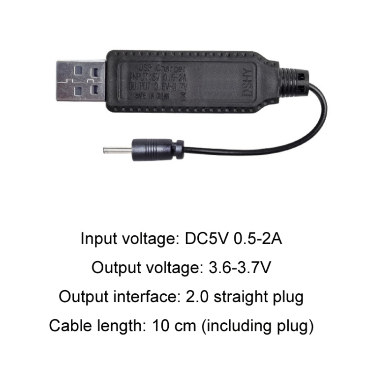10 ชิ้น 3.7V 2.0 หัวตรงแบตเตอรี่ลิเธียมสายชาร์จพร้อมการป้องกันการกลับขั้ว