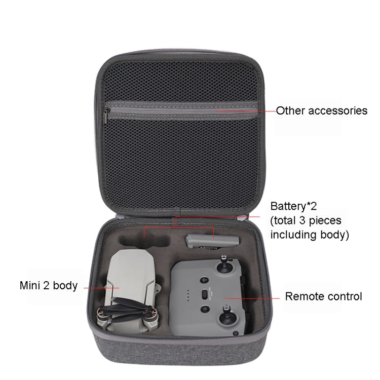 สำหรับ DJI Mavic Mini 2 Dual แบตเตอรี่ กระเป๋าเก็บกระเป๋าแบบใช้มือถือ เคส, Light Grey