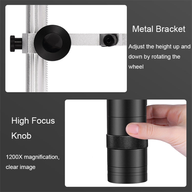 1200X 7 นิ้ว HD กล้องจุลทรรศน์ดิจิตอลการตรวจสอบการบำรุงรักษามัลติฟังก์ชั่น, 1200X 7-Inch