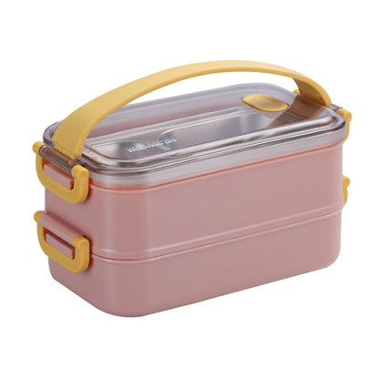 กล่องอาหารกลางวันหุ้มฉนวนสแตนเลส 304 ความจุขนาดใหญ่, 800ml (Pink), 800ml (Green), 1.6L (Blue), 1.6L (Pink), 1.6L (Green)