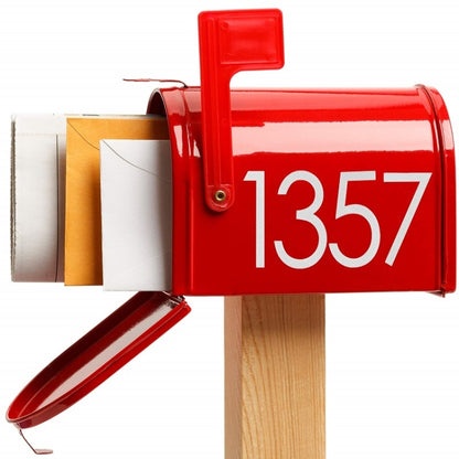 5 pcs Night Reflective Mailbox Digital Number Waterproof Sticker, 3 inches, 4 inches