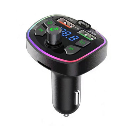 3.1A USB + PD เครื่องชาร์จในรถยนต์ Bluetooth เครื่องส่งสัญญาณ FM ในรถยนต์ ไฟหลากสีสัน, Q3, Q5, Q7