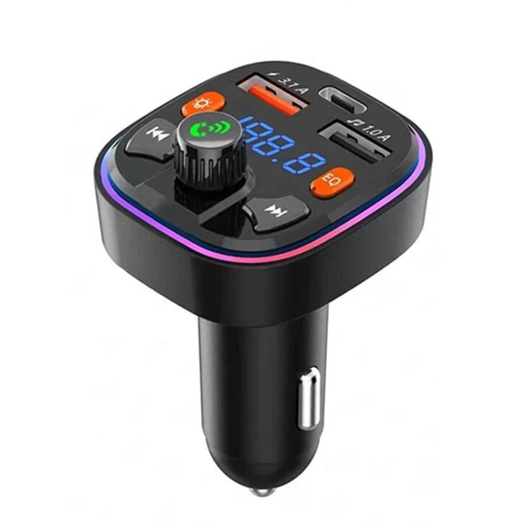 3.1A USB + PD เครื่องชาร์จในรถยนต์ Bluetooth เครื่องส่งสัญญาณ FM ในรถยนต์ ไฟหลากสีสัน, Q3, Q5, Q7