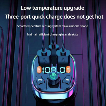 3.1A USB + PD เครื่องชาร์จในรถยนต์ Bluetooth เครื่องส่งสัญญาณ FM ในรถยนต์ ไฟหลากสีสัน, Q3, Q5, Q7