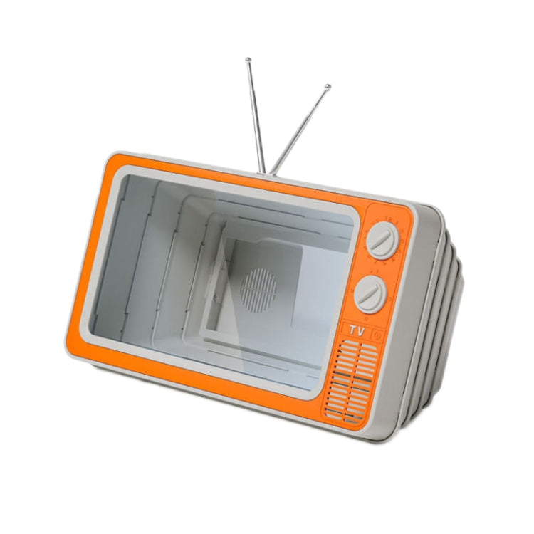 Retro TV โทรศัพท์มือถือหน้าจอเครื่องขยายสัญญาณวิดีโอที่วางโทรศัพท์มือถือ