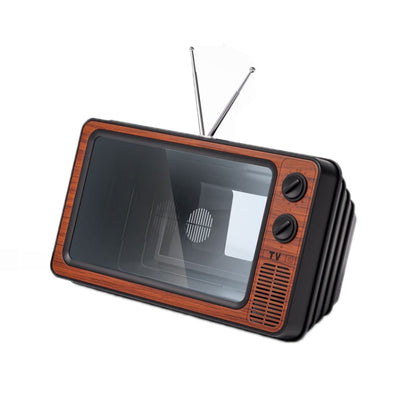 Retro TV โทรศัพท์มือถือหน้าจอเครื่องขยายสัญญาณวิดีโอที่วางโทรศัพท์มือถือ
