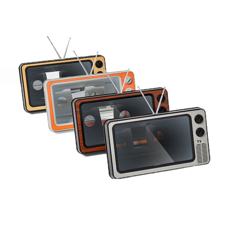 Retro TV โทรศัพท์มือถือหน้าจอเครื่องขยายสัญญาณวิดีโอที่วางโทรศัพท์มือถือ