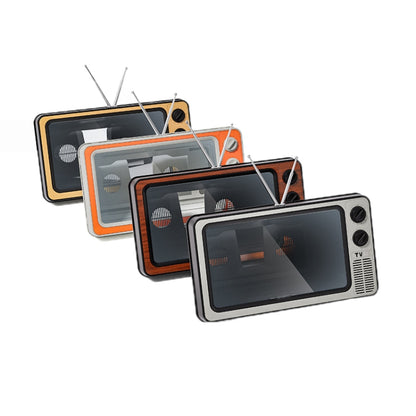 Retro TV โทรศัพท์มือถือหน้าจอเครื่องขยายสัญญาณวิดีโอที่วางโทรศัพท์มือถือ