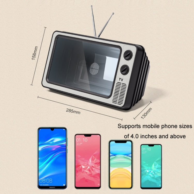 Retro TV โทรศัพท์มือถือหน้าจอเครื่องขยายสัญญาณวิดีโอที่วางโทรศัพท์มือถือ