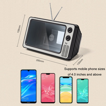 Retro TV โทรศัพท์มือถือหน้าจอเครื่องขยายสัญญาณวิดีโอที่วางโทรศัพท์มือถือ