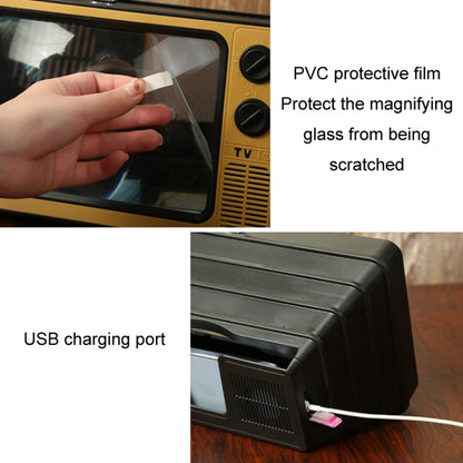 Retro TV โทรศัพท์มือถือหน้าจอเครื่องขยายสัญญาณวิดีโอที่วางโทรศัพท์มือถือ