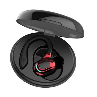 F8 หูฟังบลูทูธไร้สายสเตอริโอแบบห้อยหูพร้อมถังชาร์จ, With Charging Bin(Black Single Ear), With Charging Bin(Blue Single Ear), With Charging Bin(Red Single Ear), With Charging Bin(Green Single Ear)