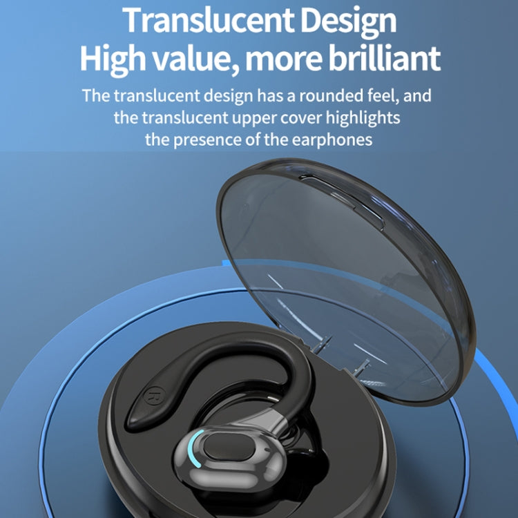 F8 หูฟังบลูทูธไร้สายสเตอริโอแบบห้อยหูพร้อมถังชาร์จ, With Charging Bin(Black Single Ear), With Charging Bin(Blue Single Ear), With Charging Bin(Red Single Ear), With Charging Bin(Green Single Ear)