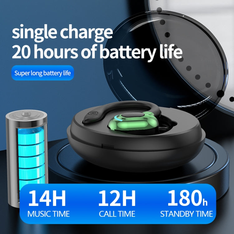 F8 หูฟังบลูทูธไร้สายสเตอริโอแบบห้อยหูพร้อมถังชาร์จ, With Charging Bin(Black Single Ear), With Charging Bin(Blue Single Ear), With Charging Bin(Red Single Ear), With Charging Bin(Green Single Ear)