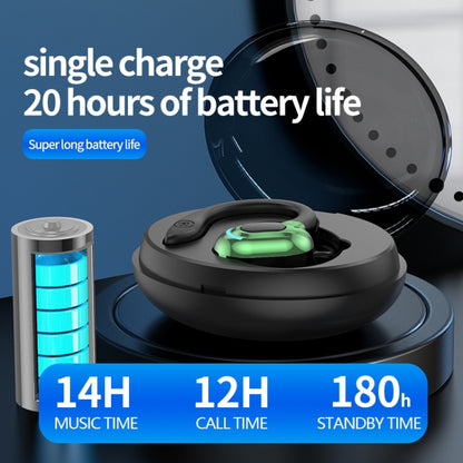 F8 หูฟังบลูทูธไร้สายสเตอริโอแบบห้อยหูพร้อมถังชาร์จ, With Charging Bin(Black Single Ear), With Charging Bin(Blue Single Ear), With Charging Bin(Red Single Ear), With Charging Bin(Green Single Ear)