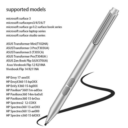 F94S สำหรับปากกาสไตลัส Microsoft Surface Series 1024 ปากกาอิเล็กทรอนิกส์ระดับแรงกด, 1024 Pressure Level (Black), 1024 Pressure Level (Silver)