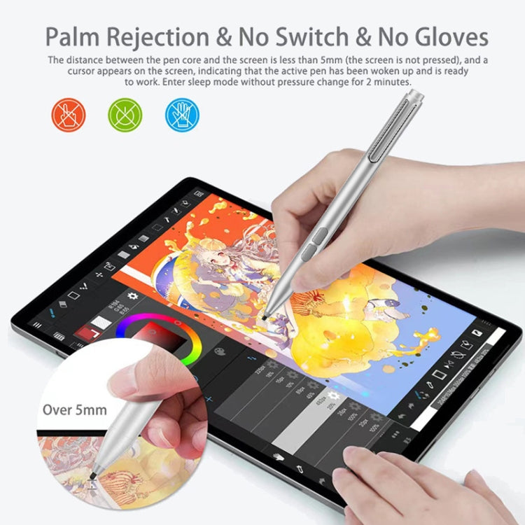 F94S สำหรับปากกาสไตลัส Microsoft Surface Series 1024 ปากกาอิเล็กทรอนิกส์ระดับแรงกด, 1024 Pressure Level (Black), 1024 Pressure Level (Silver)