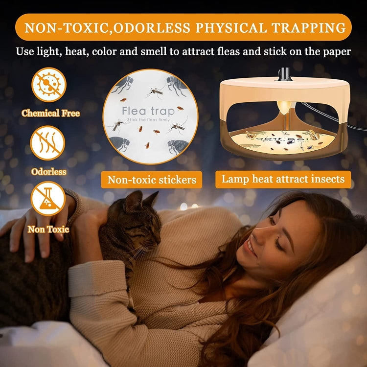 SK111 สัตว์เลี้ยงในครัวเรือนโคมไฟหมัดหมัด Sticky Trapper อุปกรณ์จับหมัด, 2pcs US Plug, 2pcs EU Plug, 2pcs UK Plug, 2pcs AU Plug