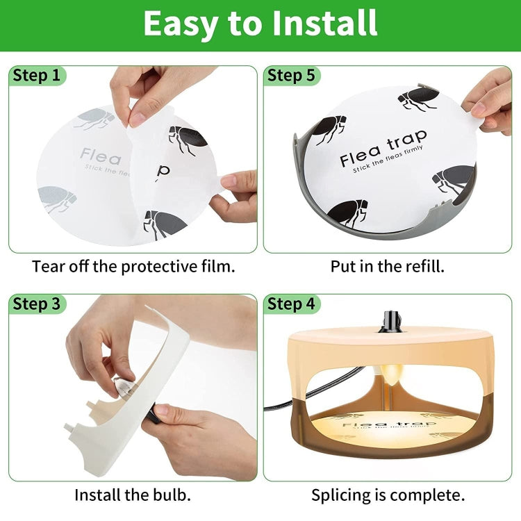 SK111 สัตว์เลี้ยงในครัวเรือนโคมไฟหมัดหมัด Sticky Trapper อุปกรณ์จับหมัด, 2pcs US Plug, 2pcs EU Plug, 2pcs UK Plug, 2pcs AU Plug