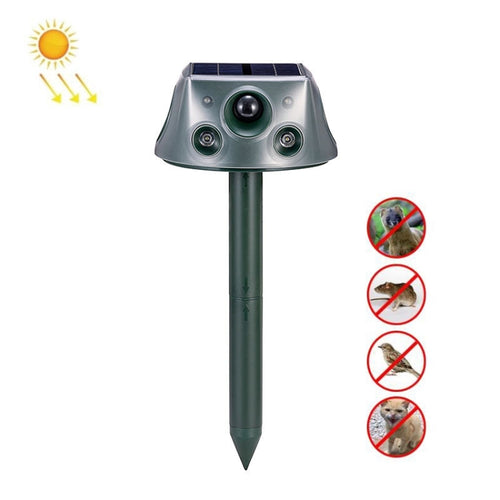 SK031 เครื่องไล่นกพลังงานแสงอาทิตย์แบบสี่ด้าน เครื่องไล่นก Ultrasonic Rat Repeller, Rat Repeller