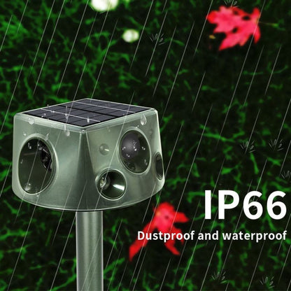 SK031 เครื่องไล่นกพลังงานแสงอาทิตย์แบบสี่ด้าน เครื่องไล่นก Ultrasonic Rat Repeller, Rat Repeller