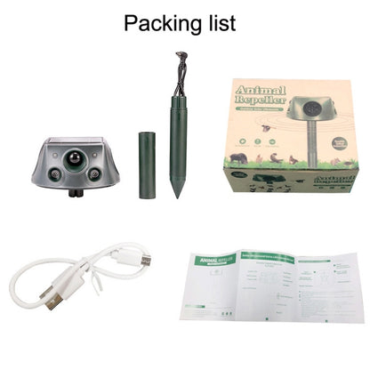 SK031 เครื่องไล่นกพลังงานแสงอาทิตย์แบบสี่ด้าน เครื่องไล่นก Ultrasonic Rat Repeller, Rat Repeller