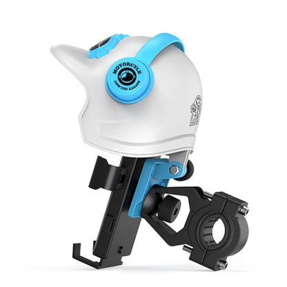 ที่วางโทรศัพท์มือถือสำหรับติดหมวกกันน็อคขนาดเล็ก,Spec:, Handlebar White, Rearview Mirror Blue, Rearview Mirror White, Blue Helmet, White Helmet