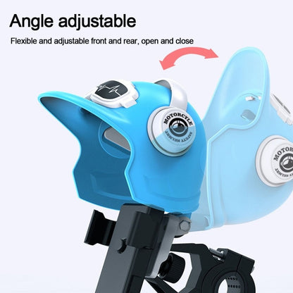 ที่วางโทรศัพท์มือถือสำหรับติดหมวกกันน็อคขนาดเล็ก,Spec:, Handlebar White, Rearview Mirror Blue, Rearview Mirror White, Blue Helmet, White Helmet