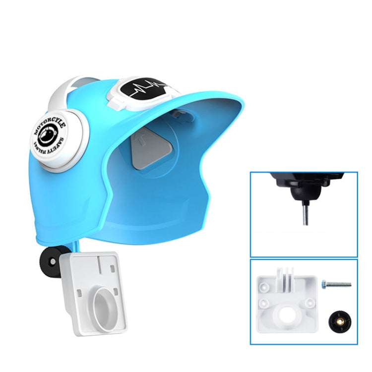 ที่วางโทรศัพท์มือถือสำหรับติดหมวกกันน็อคขนาดเล็ก,Spec:, Handlebar White, Rearview Mirror Blue, Rearview Mirror White, Blue Helmet, White Helmet