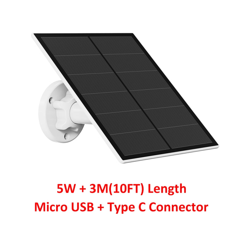5W Monocrystalline Silicon Outdoor Camera Solar Panel รองรับ USB & Type-C / USB-C Interface