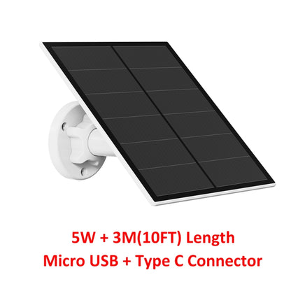 5W Monocrystalline Silicon Outdoor Camera Solar Panel รองรับ USB & Type-C / USB-C Interface
