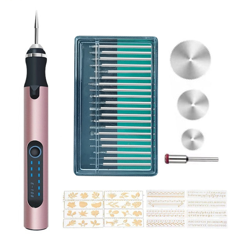 SNJ-3681 ปากกาแกะสลักมินิเครื่องขัดไฟฟ้าแบบไร้สายสไตล์:, Roae Gold+Grinding Head, Silver+Grinding Head, Rose Gold+Grinding Head+Cutting Blade+Carving Stencil, Silver+Grinding Head+Cutting Blade+Carving Stencil
