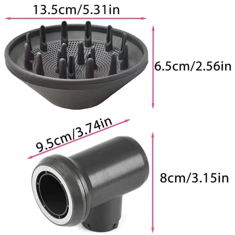สำหรับเครื่องเป่าผม Dyson Airwrap Diffuser หัวฉีดสิ่งที่แนบมาสำหรับเปลี่ยนอุปกรณ์เสริม, Without Adapter, With Adapter