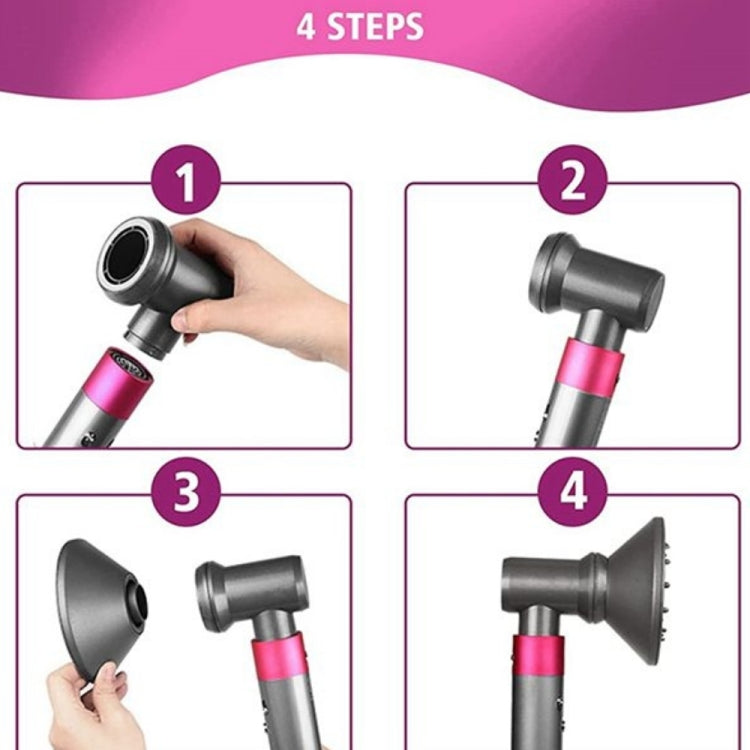 สำหรับเครื่องเป่าผม Dyson Airwrap Diffuser หัวฉีดสิ่งที่แนบมาสำหรับเปลี่ยนอุปกรณ์เสริม, Without Adapter, With Adapter