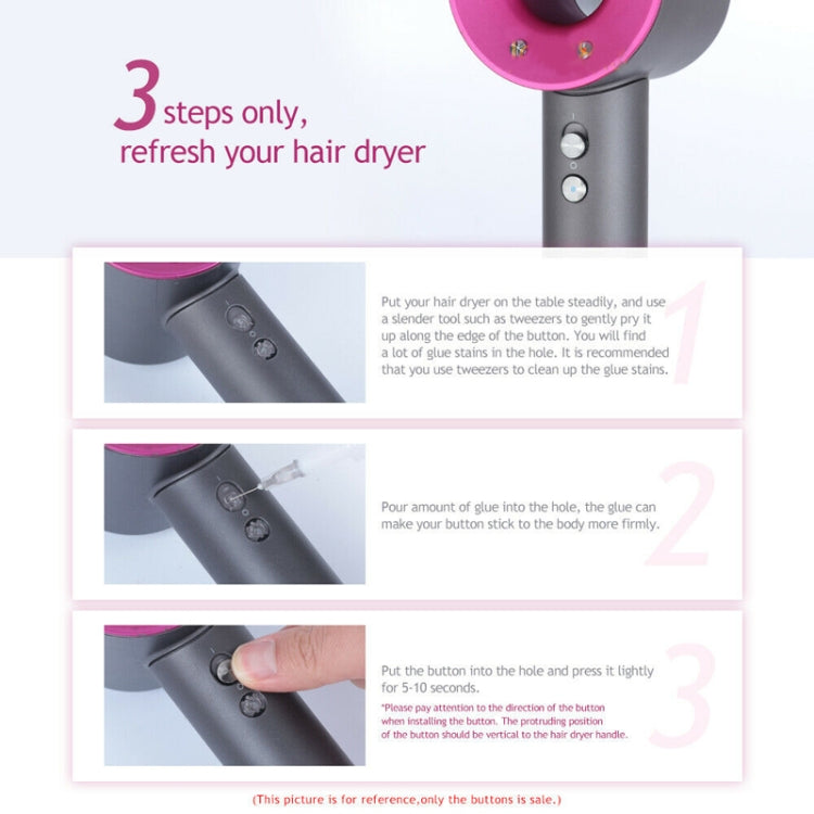 สำหรับเครื่องเป่าผม Dyson HD01 HD02 HD03 HD04 HD08 4 ชิ้นปุ่มควบคุมปุ่มสวิทช์, 4pcs Switch Button