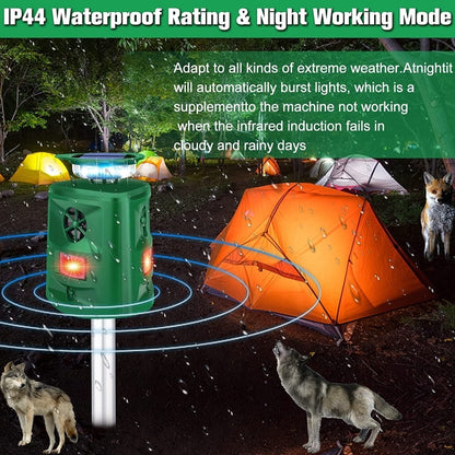 SK698 เครื่องไล่สัตว์พลังงานแสงอาทิตย์ 360 องศา Strobe Light Bird Repeller Ultrasonic Rat Repeller, Ultrasonic Rat Repeller