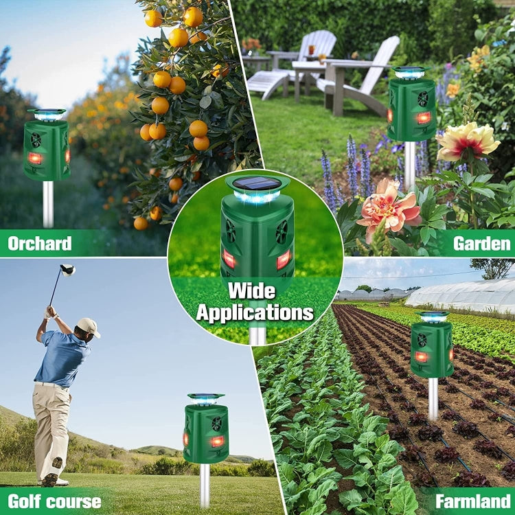 SK698 เครื่องไล่สัตว์พลังงานแสงอาทิตย์ 360 องศา Strobe Light Bird Repeller Ultrasonic Rat Repeller, Ultrasonic Rat Repeller