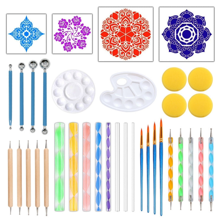Dot จิตรกรรมตกแต่งเครื่องปั้นดินเผา Mandala DIY ชุดเครื่องมือไม้กายสิทธิ์เกลียว, 36pcs/set, 35pcs/set