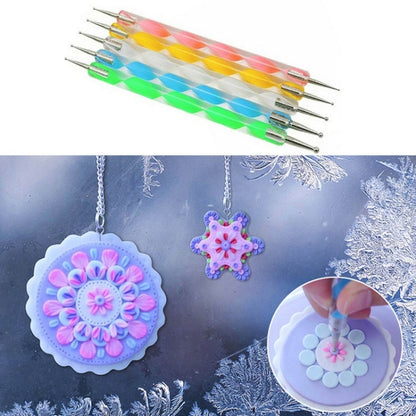 Dot จิตรกรรมตกแต่งเครื่องปั้นดินเผา Mandala DIY ชุดเครื่องมือไม้กายสิทธิ์เกลียว, 36pcs/set, 35pcs/set