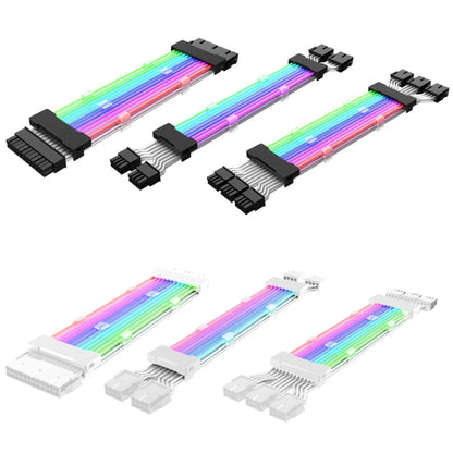เส้นสีนีออน ARGB 5V, 24pin Motherboard Power Supply Light Wire Black, Double 8pin Graphics Card Power Supply Wire Black, 24pin Motherboard Power Supply Light Wire White, Double 8pin Graphics Card Power Supply Wire White