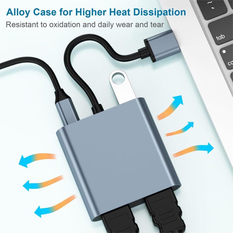 USB 3.0 เป็น Dual HDMI High Definition Converter 4K USB ตัวขยายหน้าจอเดียวกัน, USB 3.0 To Dual HDMI