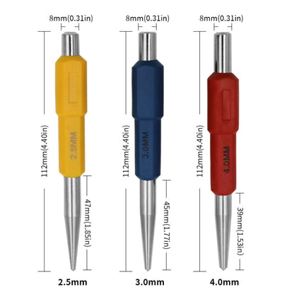 เครื่องมือกำหนดตำแหน่งเจาะศูนย์ทรงกระบอกความแข็งสูง, 3pcs/set Center Punch