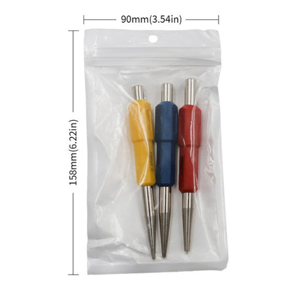 เครื่องมือกำหนดตำแหน่งเจาะศูนย์ทรงกระบอกความแข็งสูง, 3pcs/set Center Punch